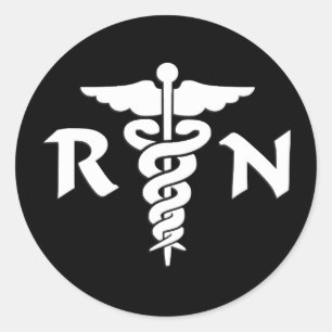 RN Nurses Medical Symbol Classic Round Sticker