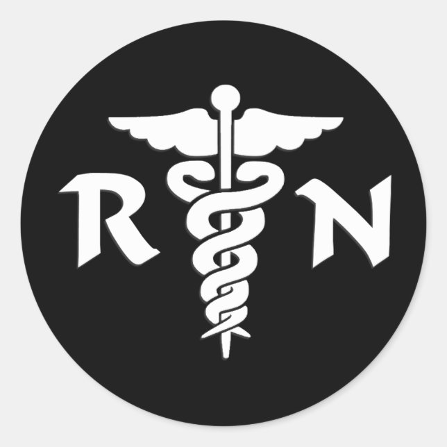 RN Nurses Medical Symbol Classic Round Sticker (Front)