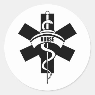 RN Nurses Medical Symbol Classic Round Sticker