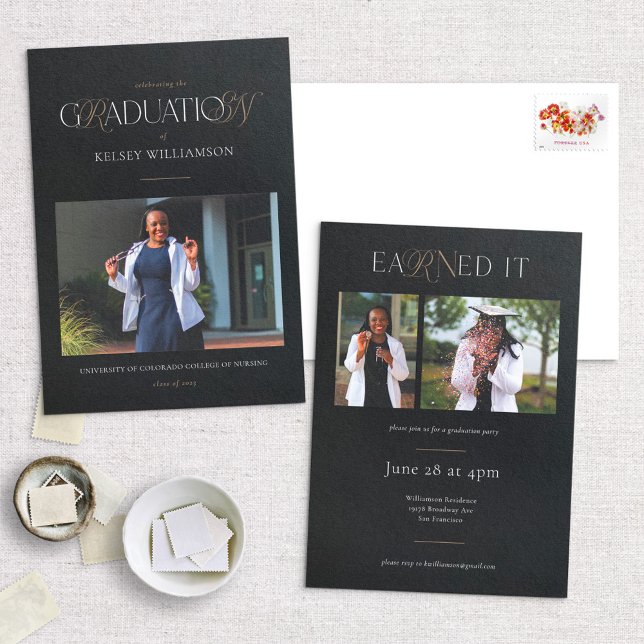 RN Nursing Degree Grad Announcement & Invitation (Creator Uploaded)