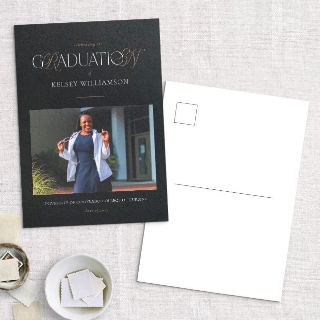 RN Nursing Degree Photo Graduation Announcement Postcard (Creator Uploaded)