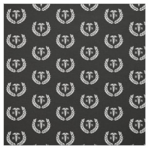 RN Nursing School Graduation Pattern Black Fabric