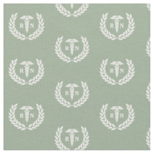 RN Nursing School Graduation Pattern Sage Green Fabric