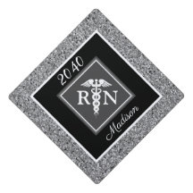 RN Nursing School Silver Glitter Personalised