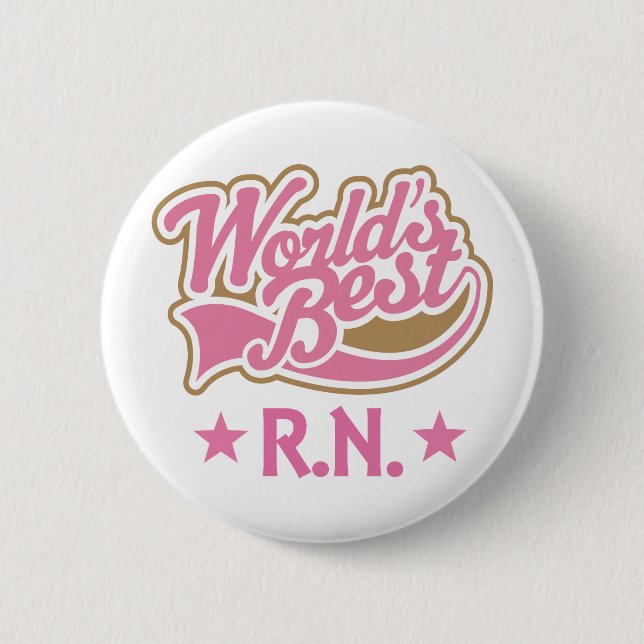 RN or Registered Nurse Gift 6 Cm Round Badge (Front)