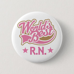 RN or Registered Nurse Gift 6 Cm Round Badge
