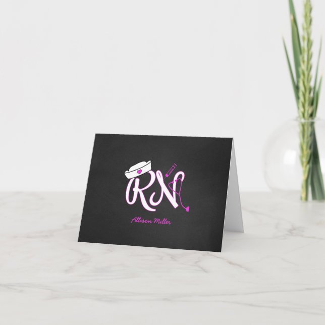 RN personalised thank you cards, nurse gift idea Card (Front)
