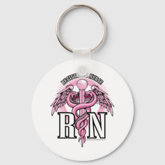 RN Pink Caduceus Key Ring