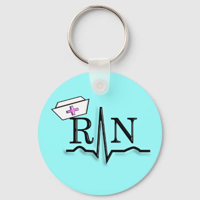 RN QRS Nurse Cap Design Key Ring (Front)