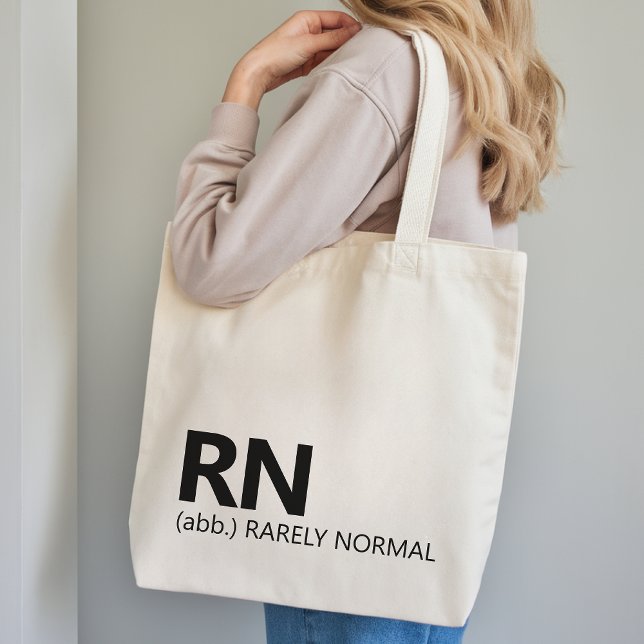 RN Rarely Normal Nursing Tote Bag Gift for Her (RN Rarely Normal Healthcare Tote Bag Graduation Gift, Modern Script RN Nurse Tote Bag Gift)
