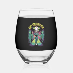 RN = Real Nightmare Halloween Nurse Stemless Wine Glass