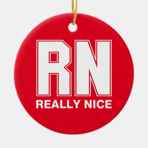 RN Really Nice Ceramic Tree Decoration