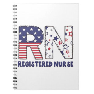 RN Registered Nurse 4th of July Subtle American Notebook