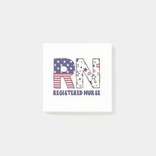 RN Registered Nurse 4th of July Subtle American Post-it Notes
