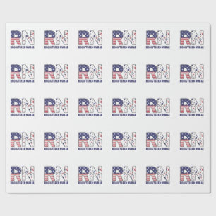 RN Registered Nurse 4th of July Subtle American Wrapping Paper