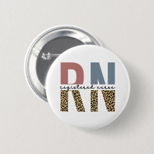 RN Registered Nurse Cheetah Print Nurse Graduation 6 Cm Round Badge