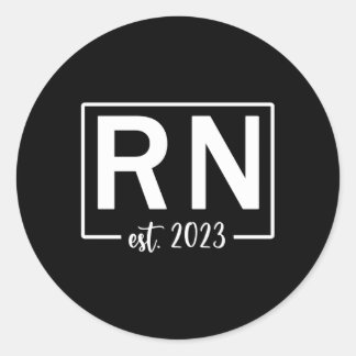 Rn Registered Nurse Est 2023 New Nurse Classic Round Sticker