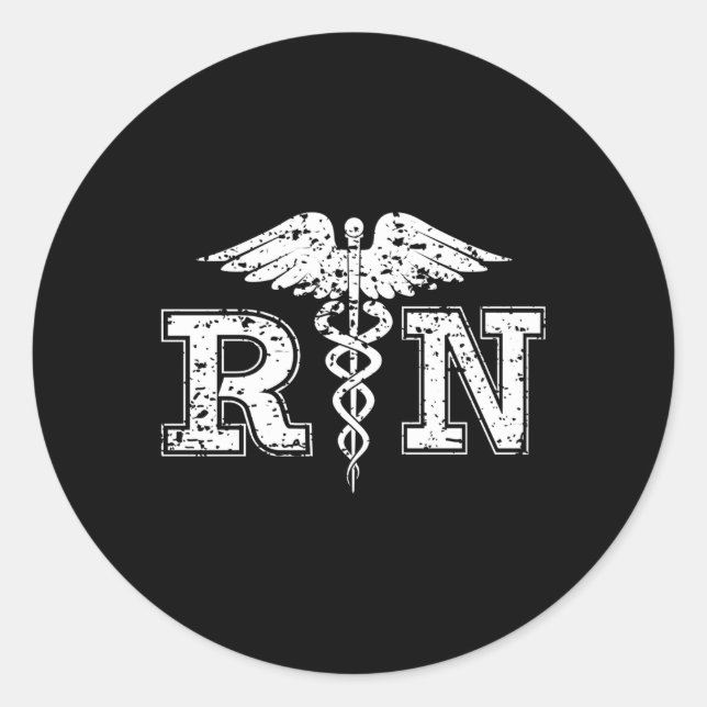 Rn Registered Nurse For Nurses Classic Round Sticker (Front)