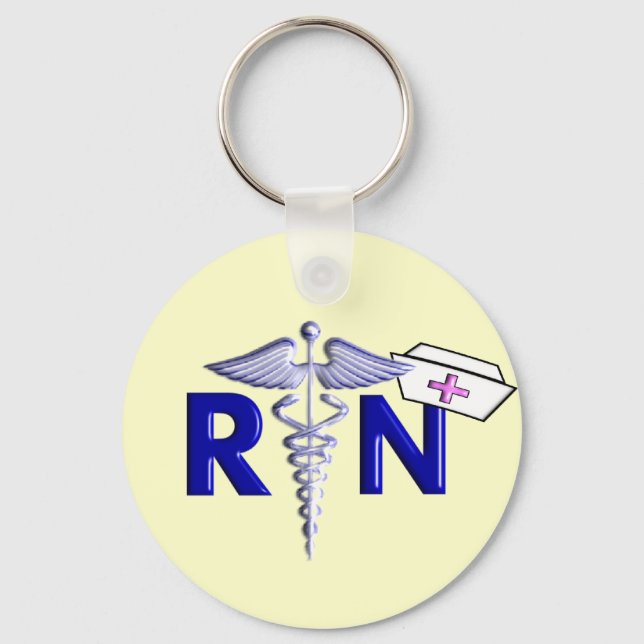 RN (Registered Nurse) Gifts-Embossed Style Key Ring (Front)