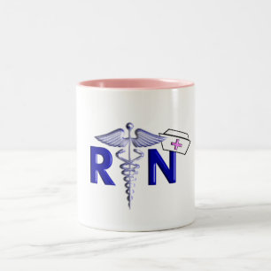 RN (Registered Nurse) Gifts-Embossed Style Two-Tone Coffee Mug