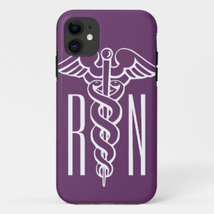 RN Registered Nurse iPhone case   caduceus symbol