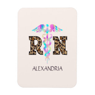 RN, Registered Nurse  Leopard Magnet