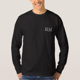 RN  Registered Nurse Medical Professional Embroidered Long Sleeve T-Shirt
