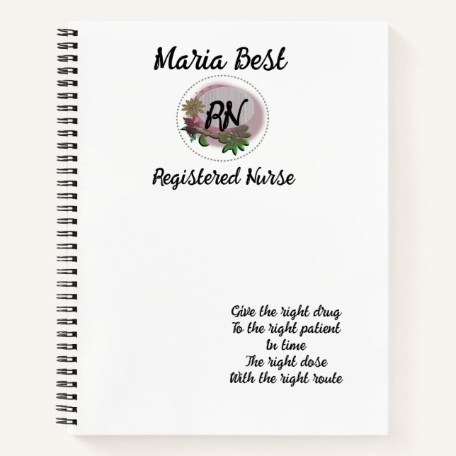 RN Registered Nurse Spiral Notebook (Front)