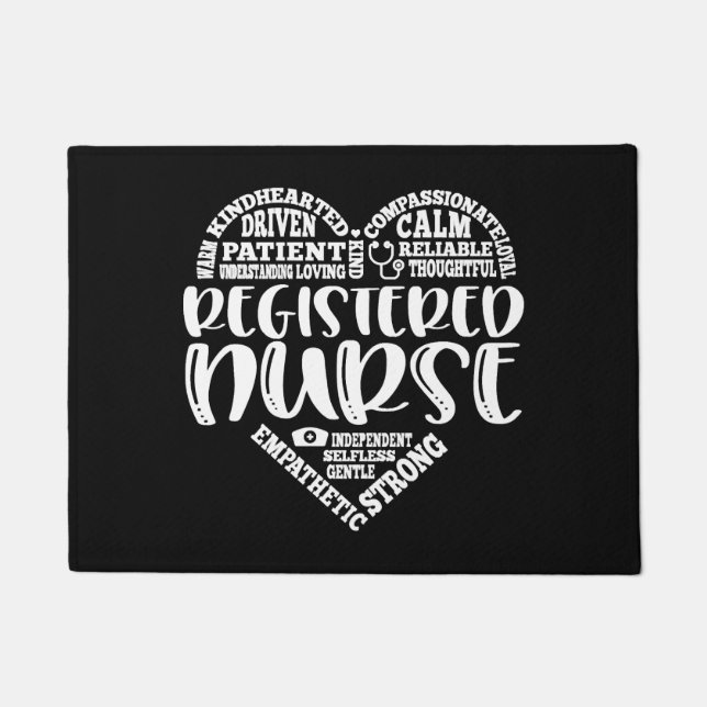 RN, Registered Nurse subway art heart Doormat (Front)
