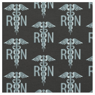 RN Registered Nurse - Teal Pattern Fabric