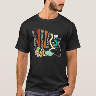 Rn Registered That Nurse Life Cute Leopard Vintage T-Shirt