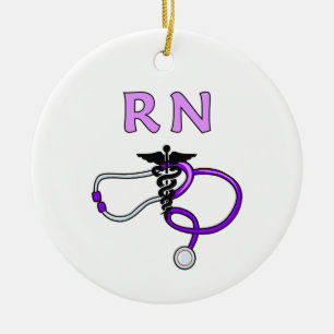 RN Stethoscope Ceramic Tree Decoration