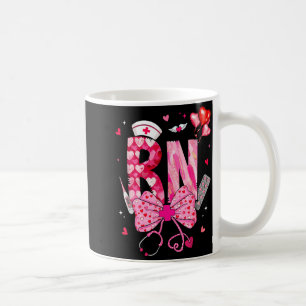 Rn Valentine Coquette Bow Stethoscope Nurse Girl W Coffee Mug