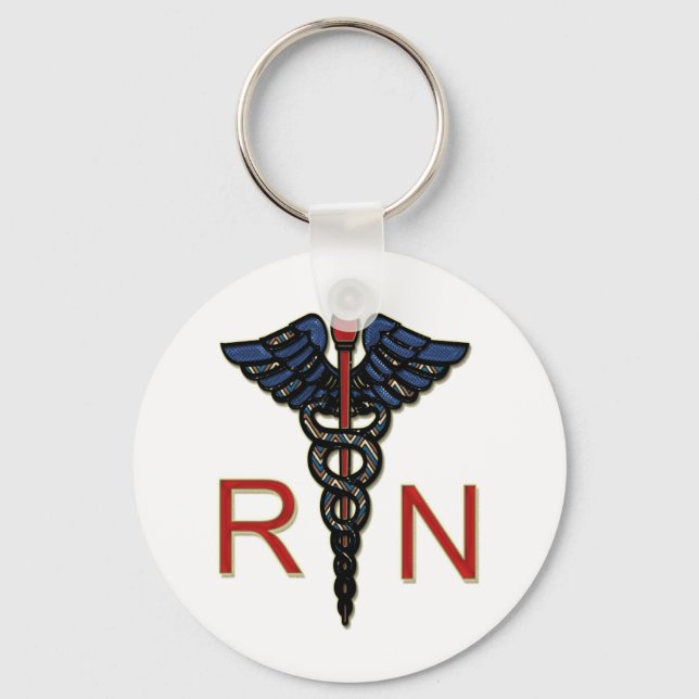 RN With Caduceus Key Ring (Front)