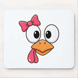 Rnyard Diva Chicken, Cute Cartoon Chicken Face Wit Mouse Pad