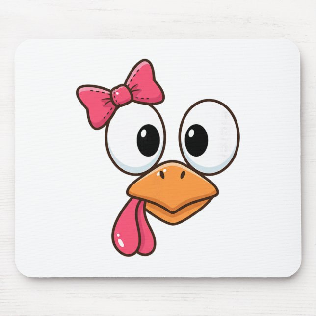 Rnyard Diva Chicken, Cute Cartoon Chicken Face Wit Mouse Pad (Front)