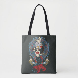 Roсoco mermaid art nouveau tote bag