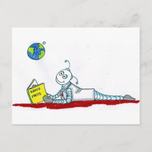 ro bott reading postcard