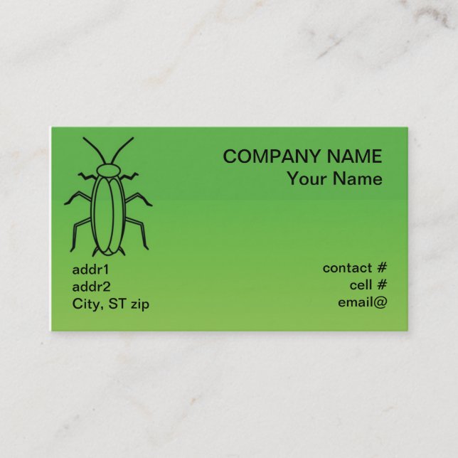 roach bug outline business card (Front)