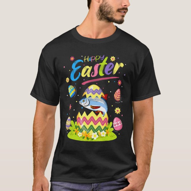 Roach Fish   Easter Egg Roach Happy Easter T-Shirt (Front)
