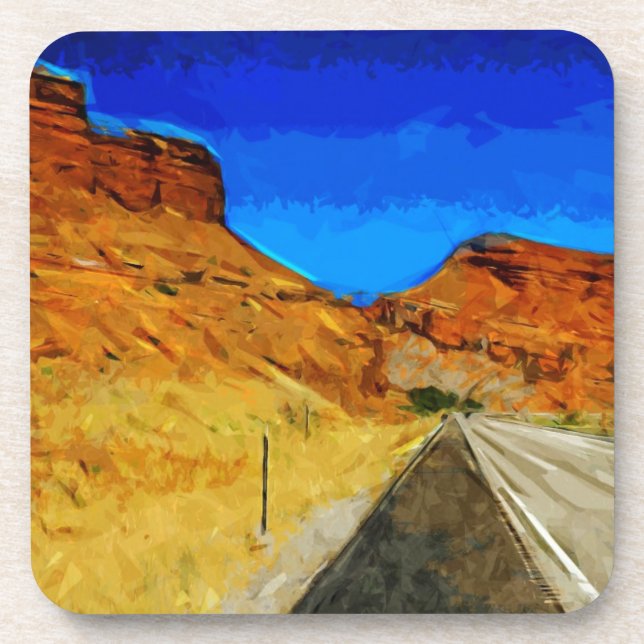 Road Along Side the Tetons Abstract Coaster (Front)