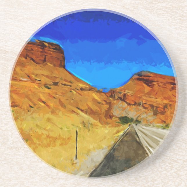 Road Along Side the Tetons Abstract Coaster (Front)