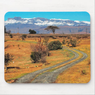 Road And Snow-Capped Cathedral Range, Champagne Mouse Pad