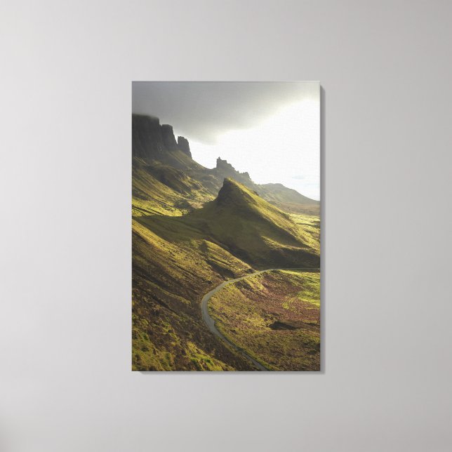 Road ascending The Quiraing, Isle of Skye, Canvas Print (Front)