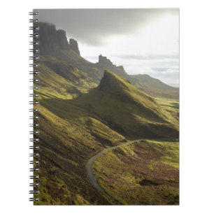 Road ascending The Quiraing, Isle of Skye, Spiral Notebook