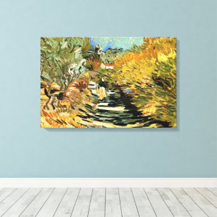 Road at St Remy with Figure by Vincent van Gogh Canvas Print
