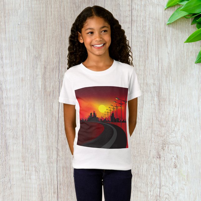 Road At Sunset Girls T-Shirt (Creator Uploaded)