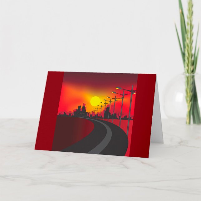 Road At Sunset Greeting Cards (Creator Uploaded)