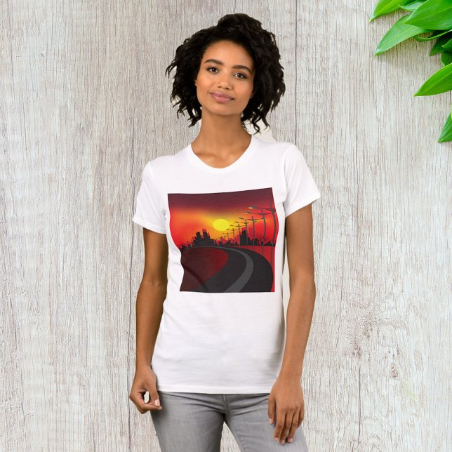 Road At Sunset Womens T-Shirt (Creator Uploaded)
