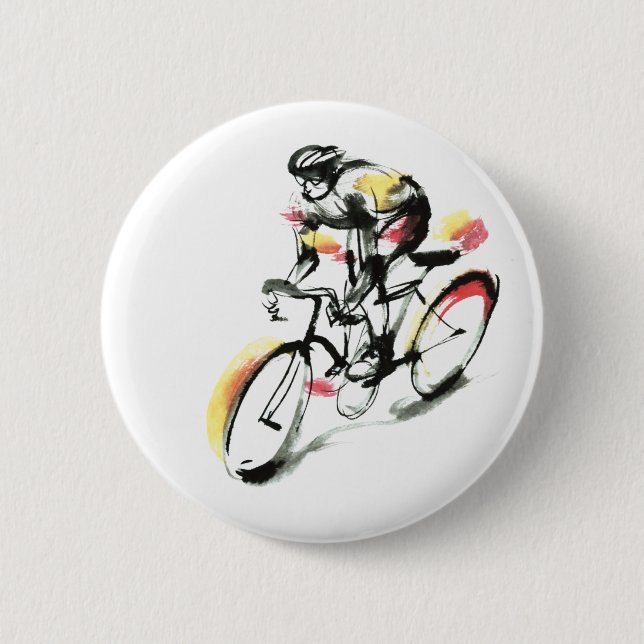 Road bike 6 cm round badge (Front)
